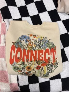 Lonely Ghost-CONNECT Floral Cream sweatshirt